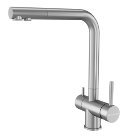 Кухонный смеситель KUCHENSTERN - FOKUS-FS нержавеющая сталь 401SS40 (KS-800215)