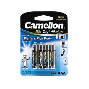 Батарейка CAMELION - LR03-BP4DG, Digi Alkaline, AAA, 1.5V, 1250mAh, 4 шт., Блистер