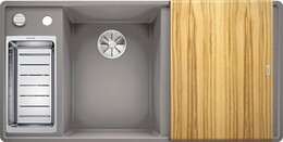 Кухонная мойка BLANCO - AXIA III 6 S серый беж чаша слева разделочный столик ясень (524650)
