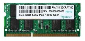 Оперативная память APACER - SO-DIMM 8Gb DDR3L PC12800/1600Mhz