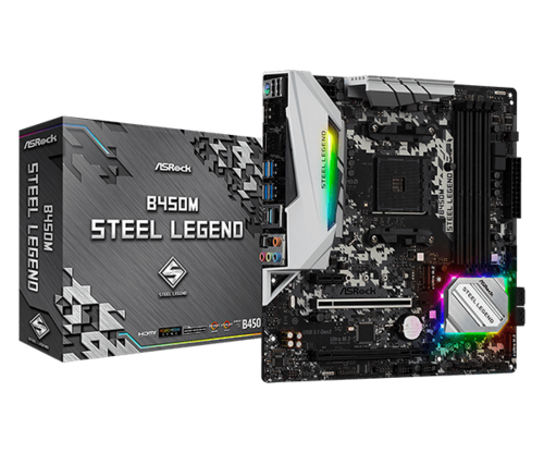 Материнская плата ASROCK - B450M STEEL LEGEND