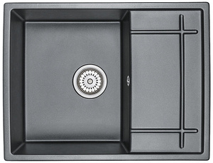 Кухонная мойка GRANULA - 6501, ШВАРЦ (чёрный металлик)