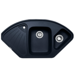 Кухонная мойка ZIGMUND-SHTAIN  - ECKIG-1000.2,-чёрный-базальт-